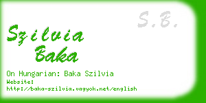 szilvia baka business card